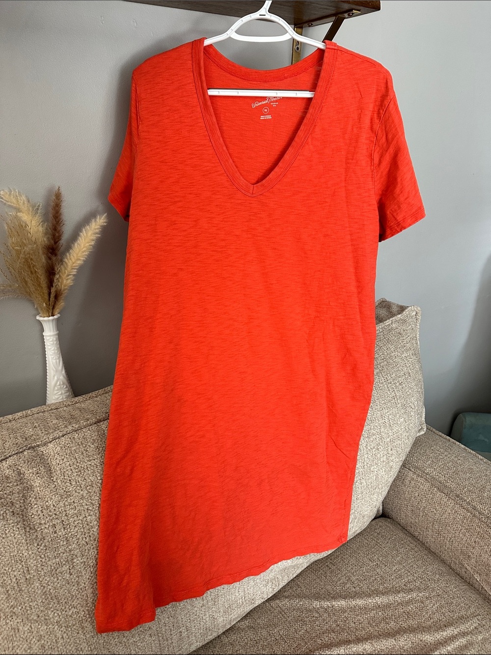 Universal Thread Red V-Neck T-Shirt Dress